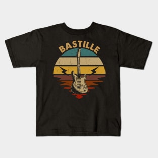 Vintage Guitar Proud To Be Bastille Name Retro Kids T-Shirt